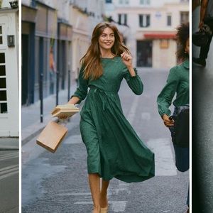 Simple Retro Lorraine Dark Green Long 